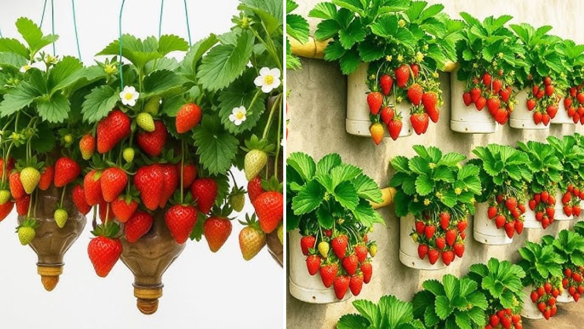 From Cracked Walls to Sweet Harvests: How to Turn Recycled Bottles Into a Thriving Strawberry Farm