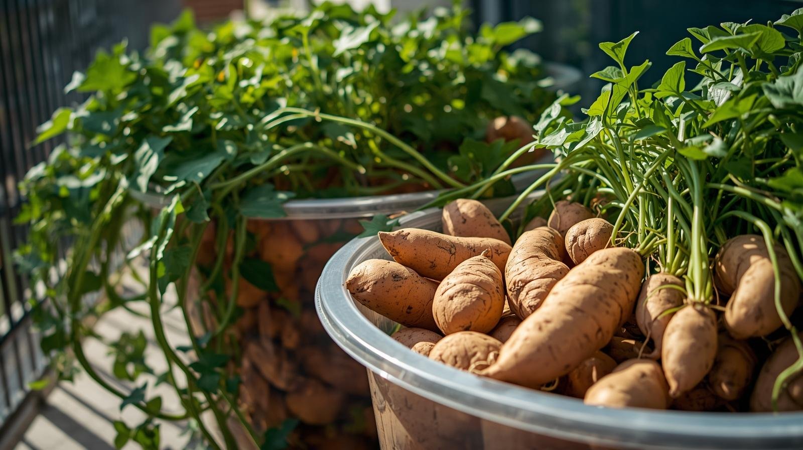 Grow Sweet Potatoes in Plastic Tubs on Your Balcony for Heavy Harvests